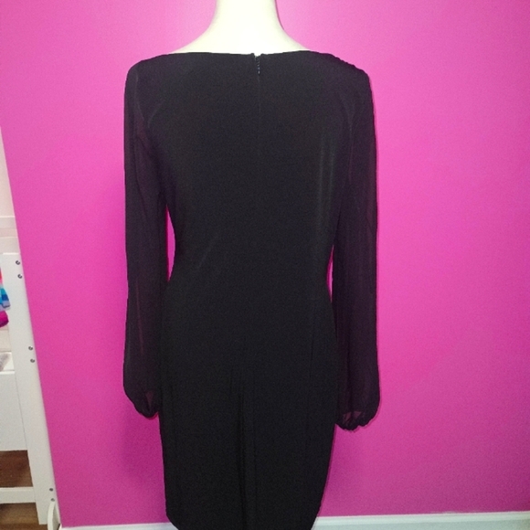Ivanka Trump ladies elegant black split sleeve midi dress (Size 10) - Picture 6 of 7